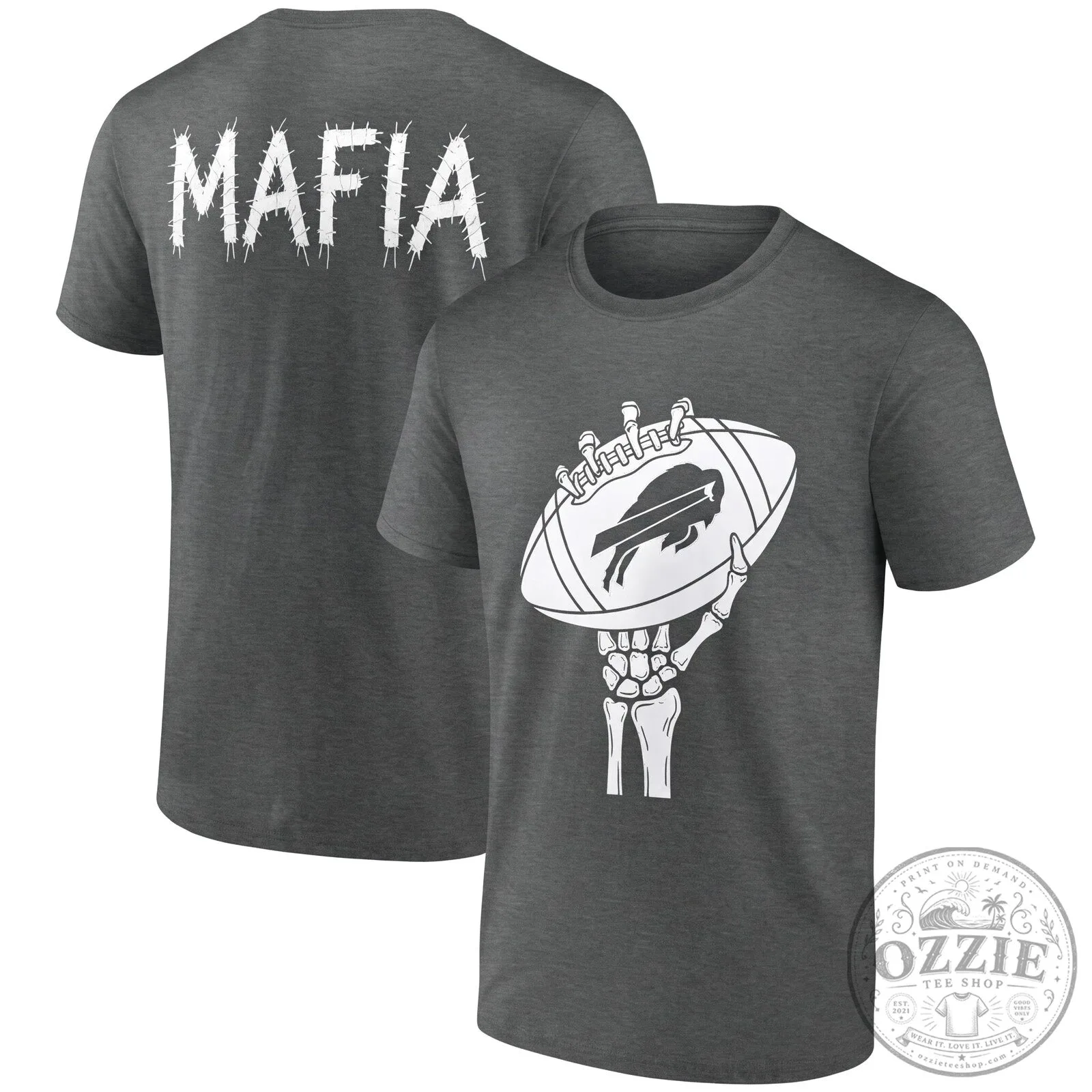 Buffalo Bills Mafia Halloween Skeleton Hand Football T-Shirt 15 Buffalo Bills Mafia Halloween Skeleton Hand Football T-Shirt