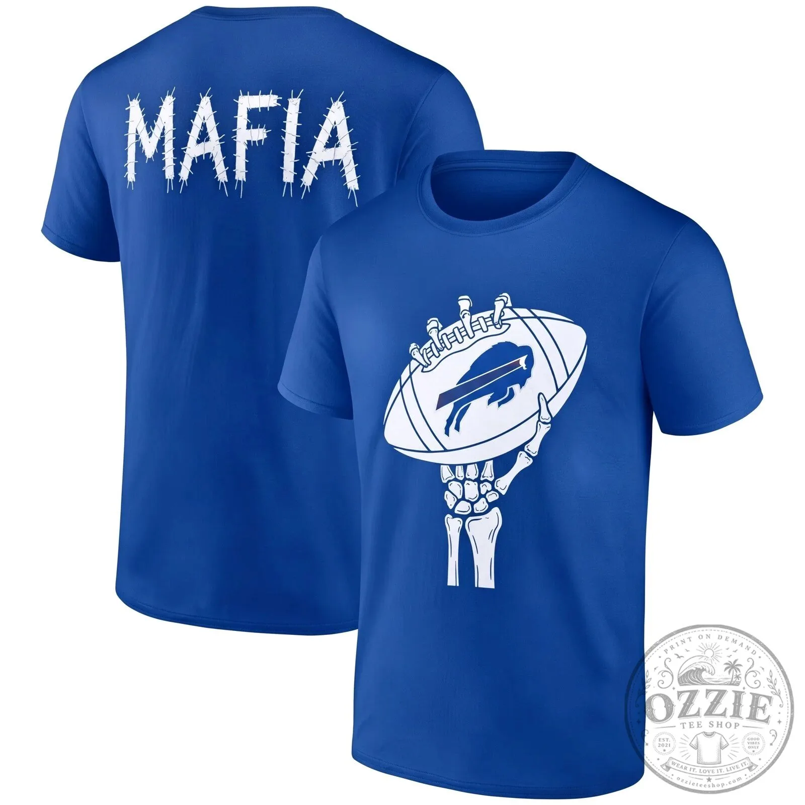 Buffalo Bills Mafia Halloween Skeleton Hand Football T-Shirt 16 Buffalo Bills Mafia Halloween Skeleton Hand Football T-Shirt
