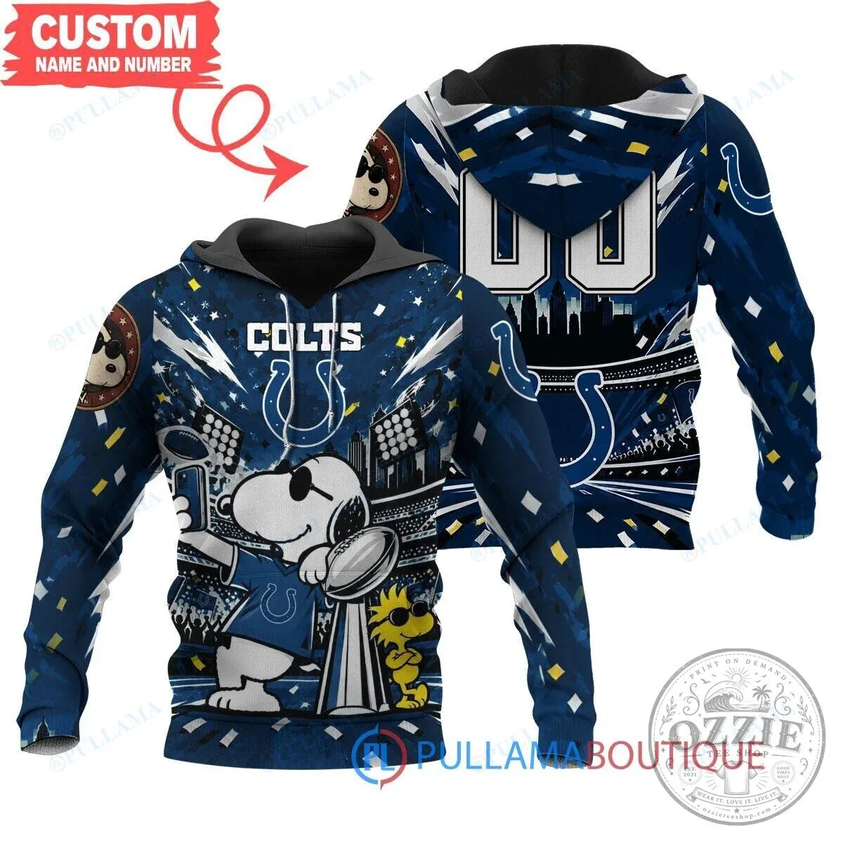Indianapolis Colts Snoopy Joe Cool Super Bowl 2024 Champions Hoodie