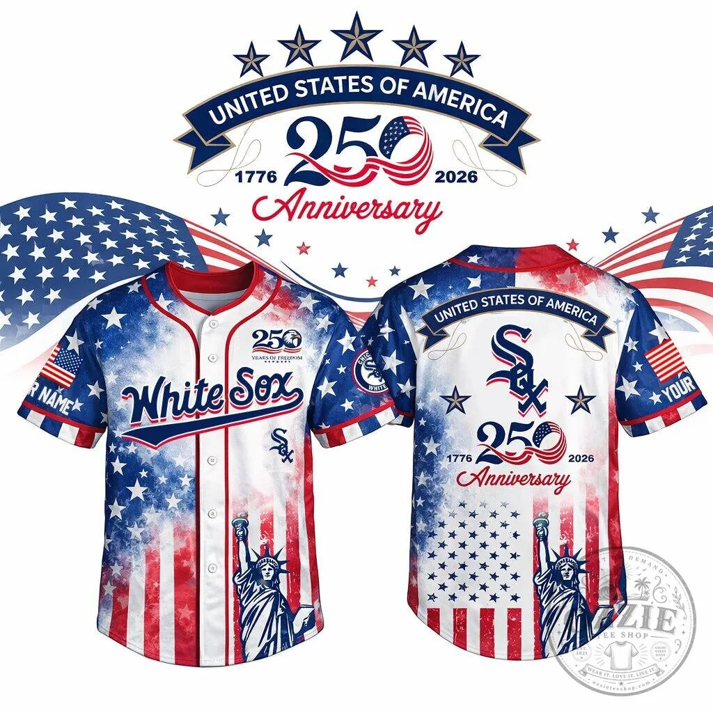 Chicago White Sox 250th Anniversary United States of America Baseball Jersey 5 Chicago White Sox 250th Anniversary United States of America Baseball Jersey