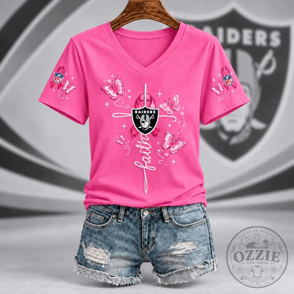 Breast Cancer Awareness T-Shirt with Faith, Hope, and Love for Las Vegas Raiders Fans Breast Cancer Awareness T-Shirt with Faith, Hope, and Love for Las Vegas Raiders Fans