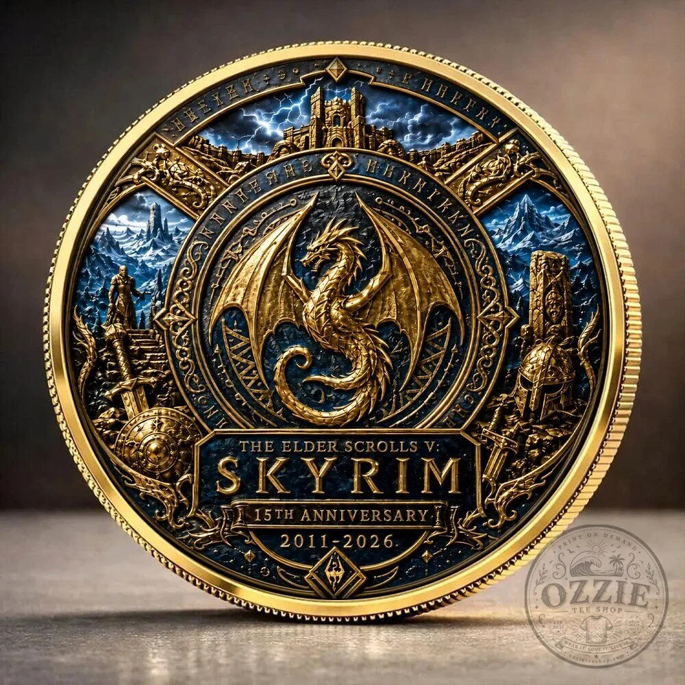 The Elder Scrolls V Skyrim 15th Anniversary Commemorative Dragon Coin Collectible 2 The Elder Scrolls V Skyrim 15th Anniversary Commemorative Dragon Coin Collectible