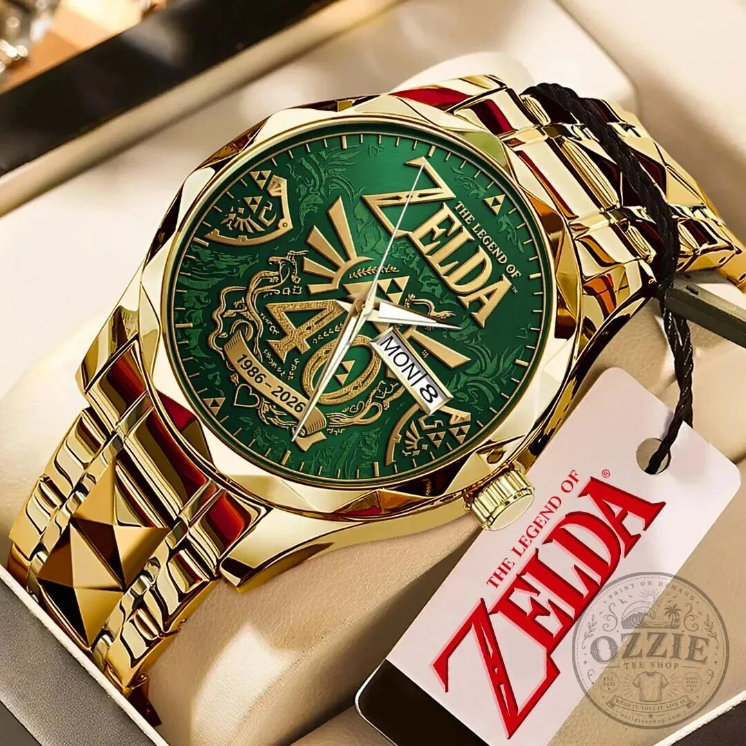 40th Anniversary Gold Quartz Watch Inspired by The Legend of Zelda