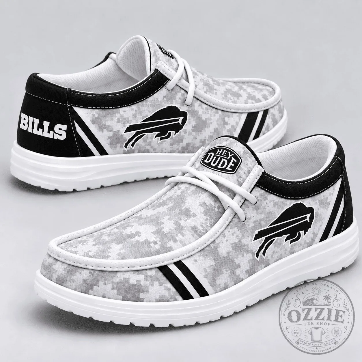 Buffalo Bills Digital Camouflage Loafer Shoes for Men and Women