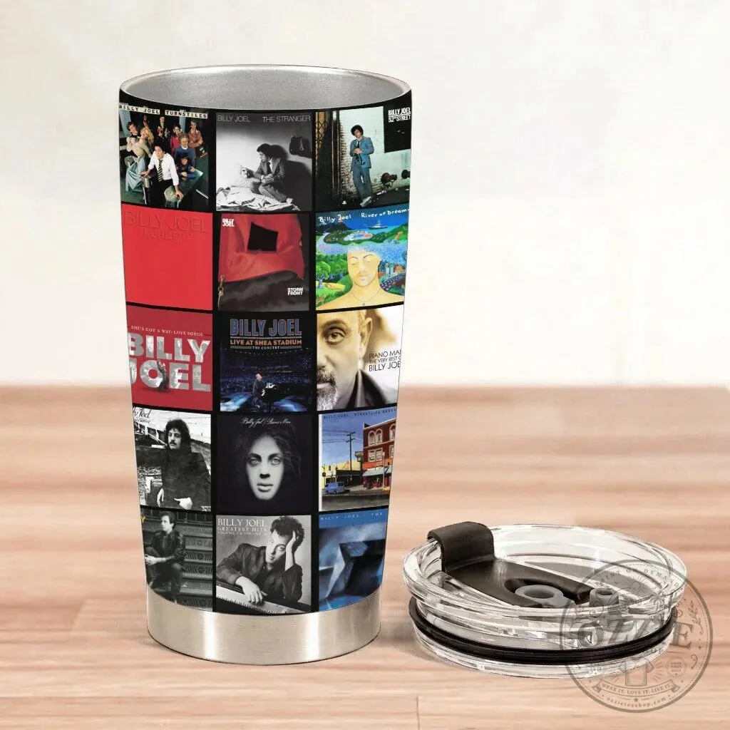 Billy Joel Albums Collage Stainless Steel Insulated Tumbler 12 Billy Joel Albums Collage Stainless Steel Insulated Tumbler