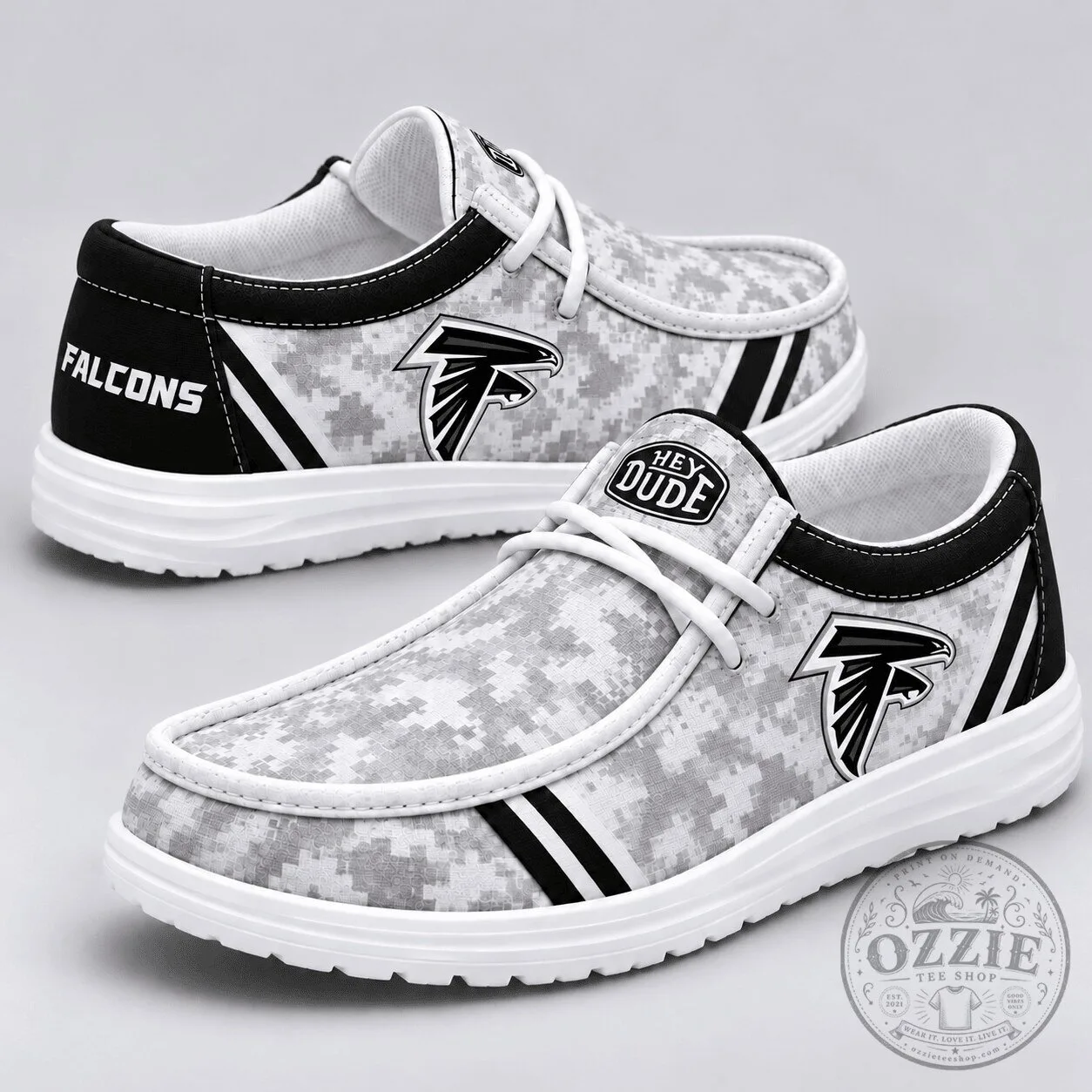 Atlanta Falcons Digital Camouflage Loafer Shoes for Men and Women
