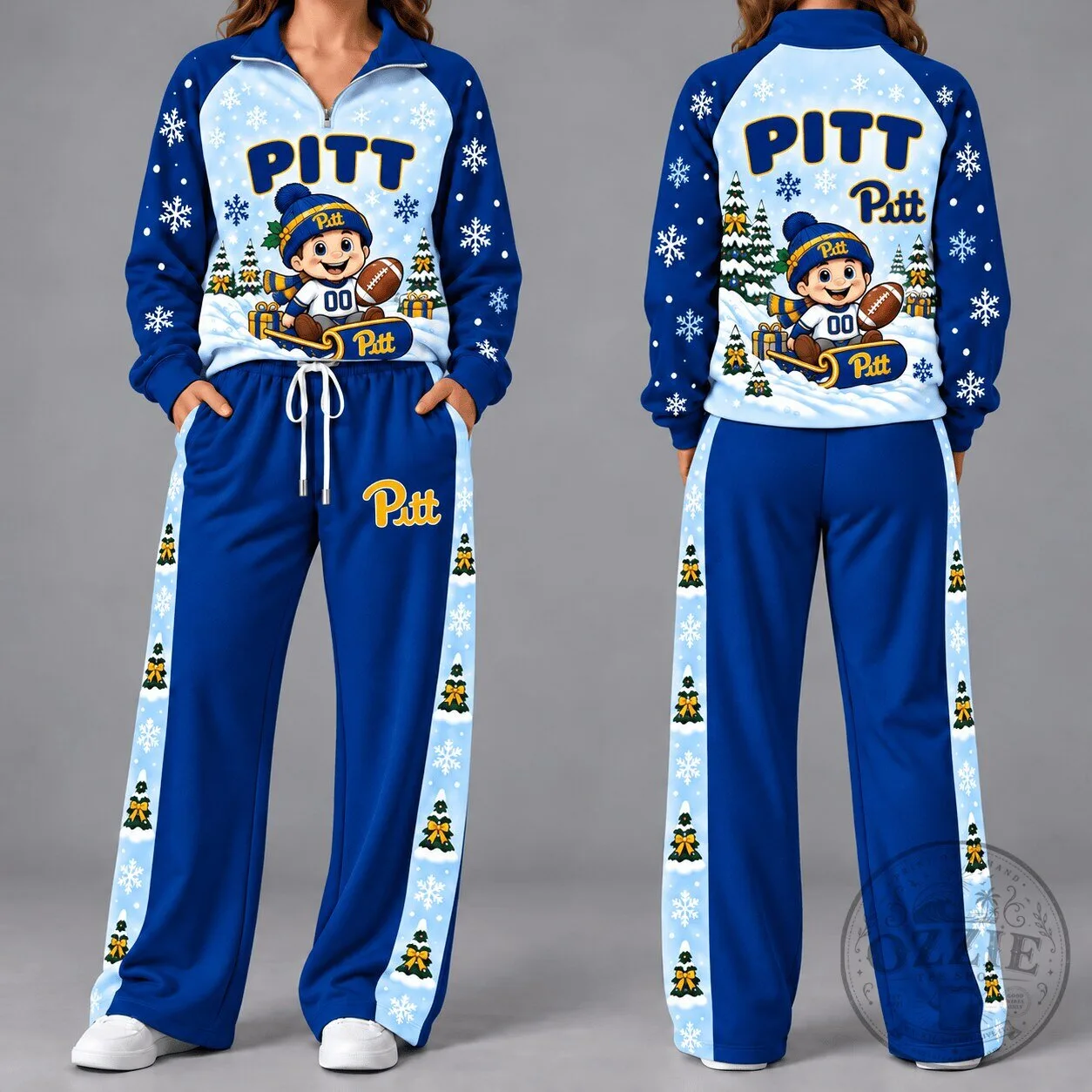 Pittsburgh Panthers Football Christmas Women's Zip-Up Hoodie