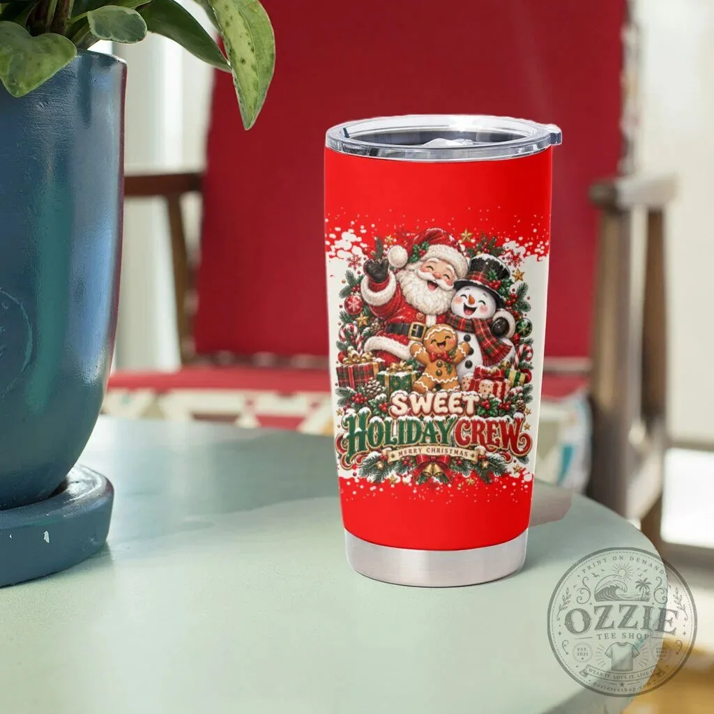 Sweet Holiday Crew Merry Christmas Santa Snowman Gingerbread Tumbler 13 Sweet Holiday Crew Merry Christmas Santa Snowman Gingerbread Tumbler
