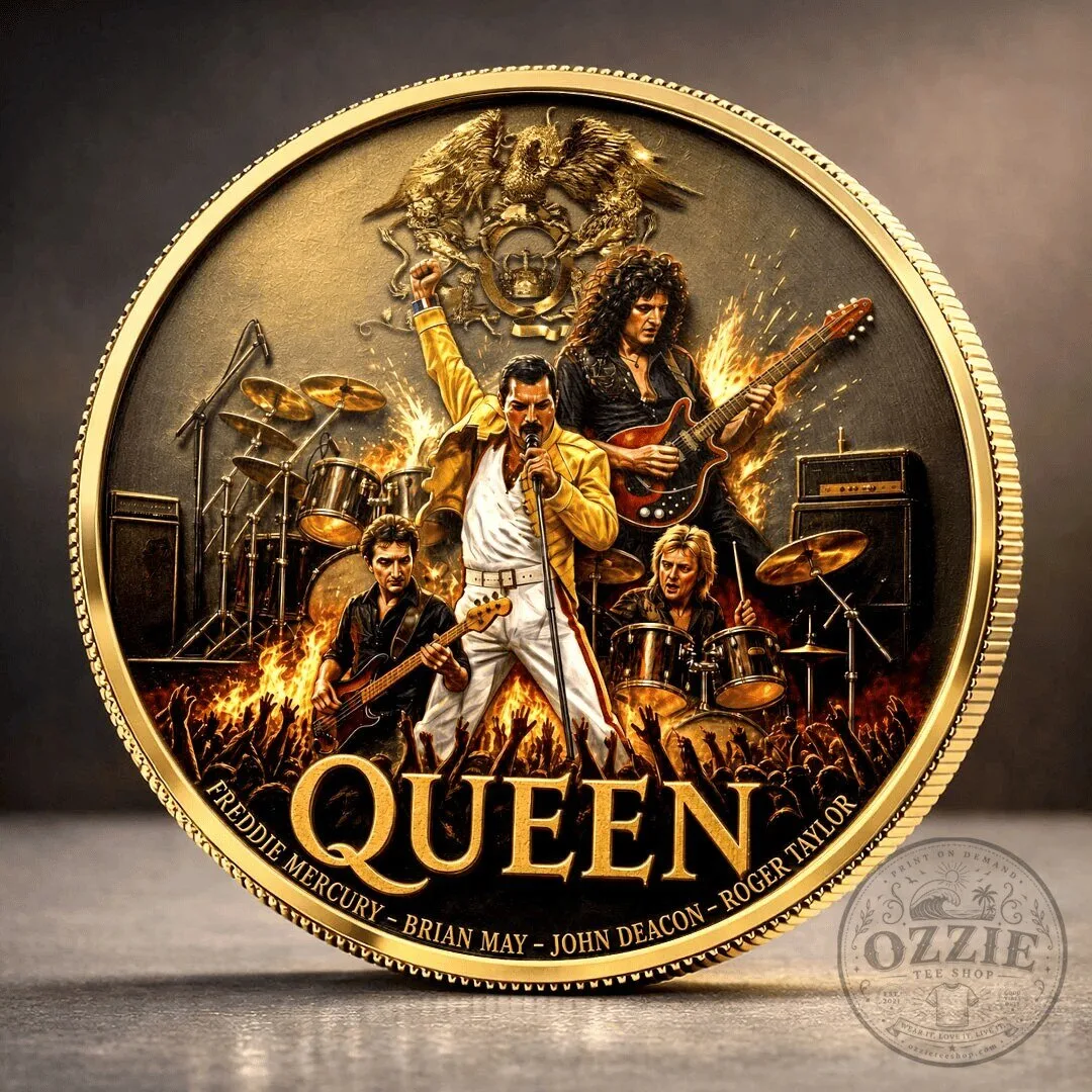 Queen Band Members Freddie Mercury Brian May John Deacon Roger Taylor Commemorative Coin