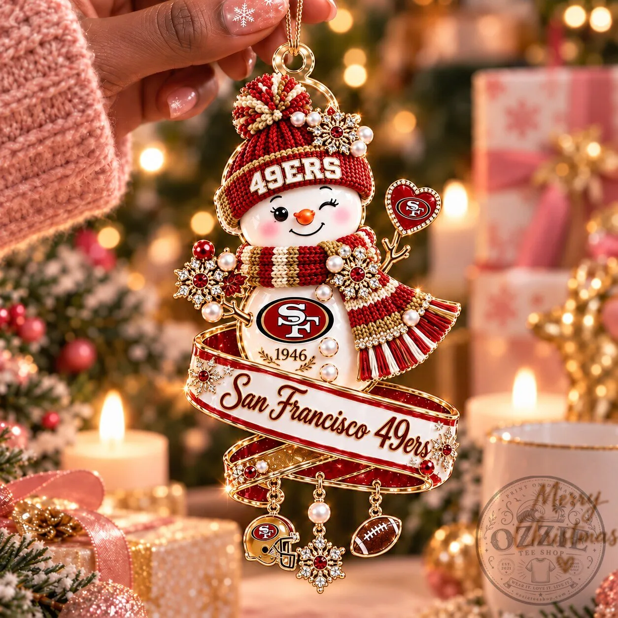 San Francisco 49ers Snowman Christmas Ornament 6 San Francisco 49ers Snowman Christmas Ornament