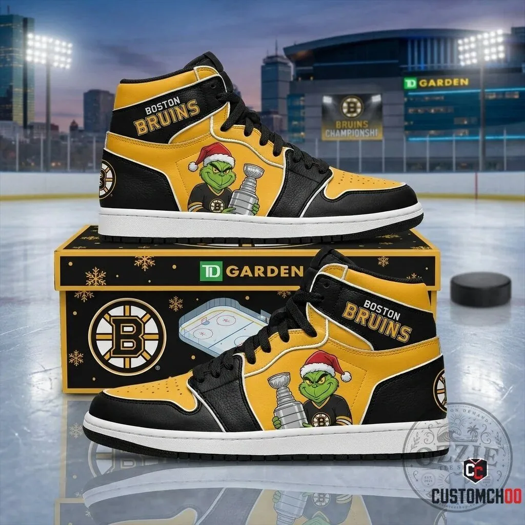 Boston Bruins Grinch Christmas Stanley Cup Hockey Fan Shoes 5 Boston Bruins Grinch Christmas Stanley Cup Hockey Fan Shoes