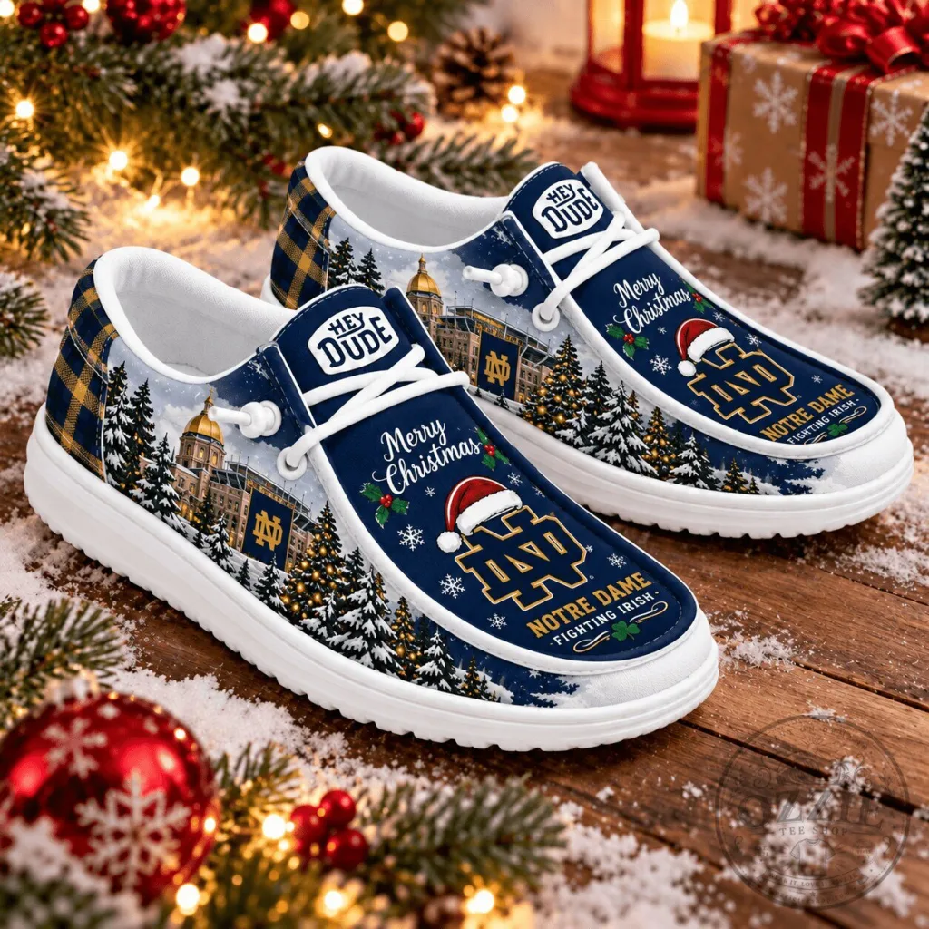 Notre Dame Fighting Irish Christmas Loafer Shoes – Merry Christmas Holiday Footwear Notre Dame Fighting Irish Christmas Loafer Shoes – Merry Christmas Holiday Footwear