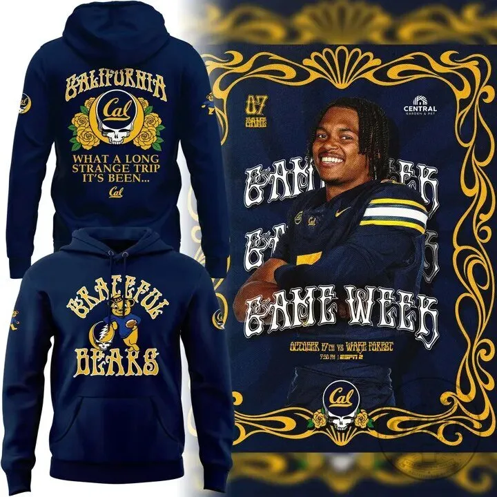 California Cal Football Grateful Dead Bears Navy Hoodie