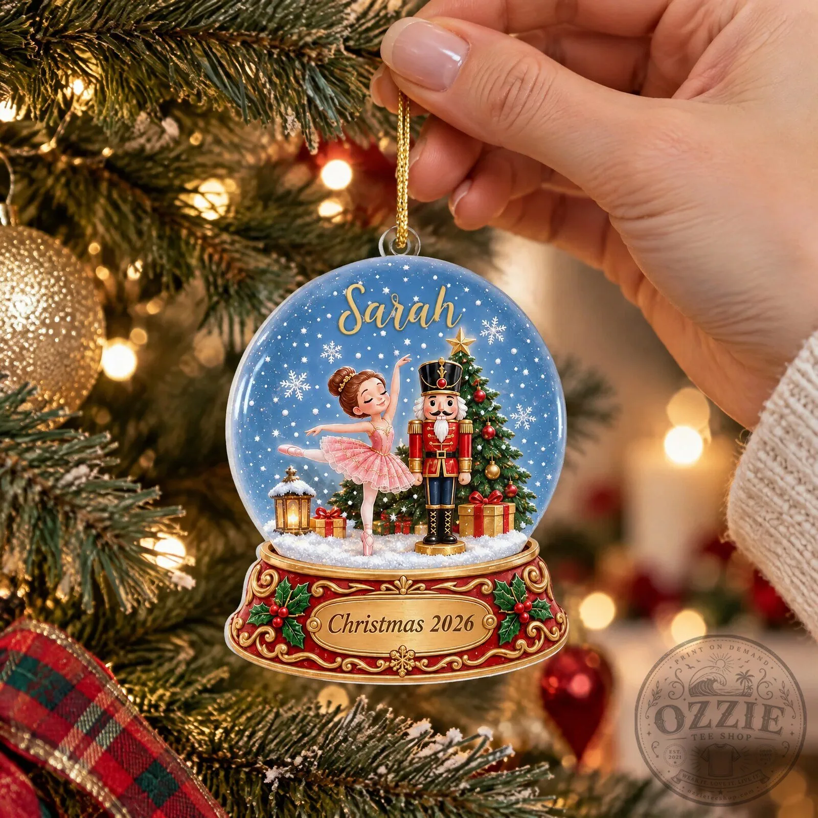 Personalized Nutcracker Ballet Snow Globe Christmas Ornament Holiday Decor 11 Personalized Nutcracker Ballet Snow Globe Christmas Ornament Holiday Decor