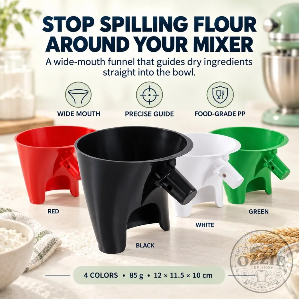 Wide Mouth Stand Mixer Flour Funnel for Mess-Free Ingredient Pouring Wide Mouth Stand Mixer Flour Funnel for Mess-Free Ingredient Pouring