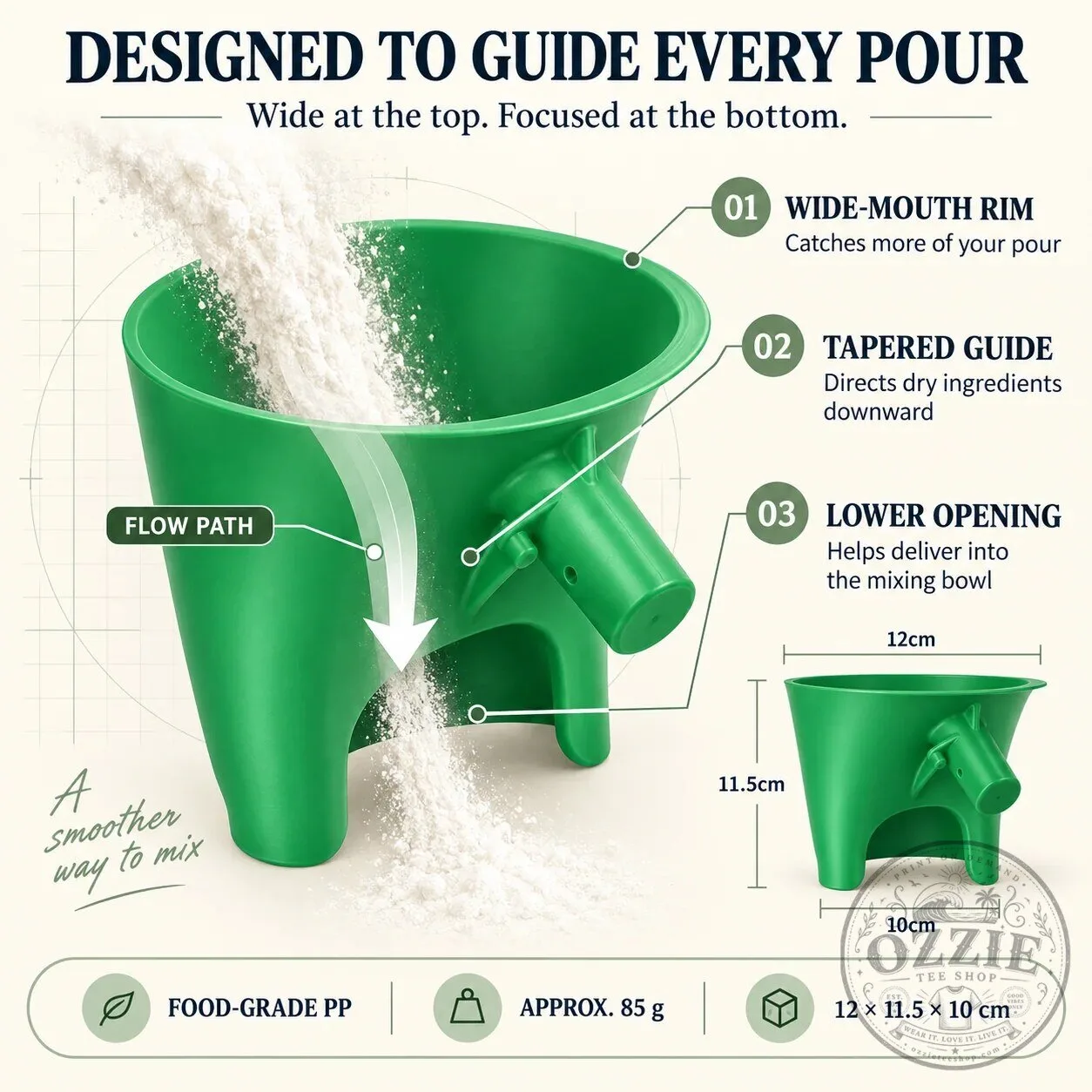 Wide Mouth Stand Mixer Flour Funnel for Mess-Free Ingredient Pouring 17 Wide Mouth Stand Mixer Flour Funnel for Mess-Free Ingredient Pouring