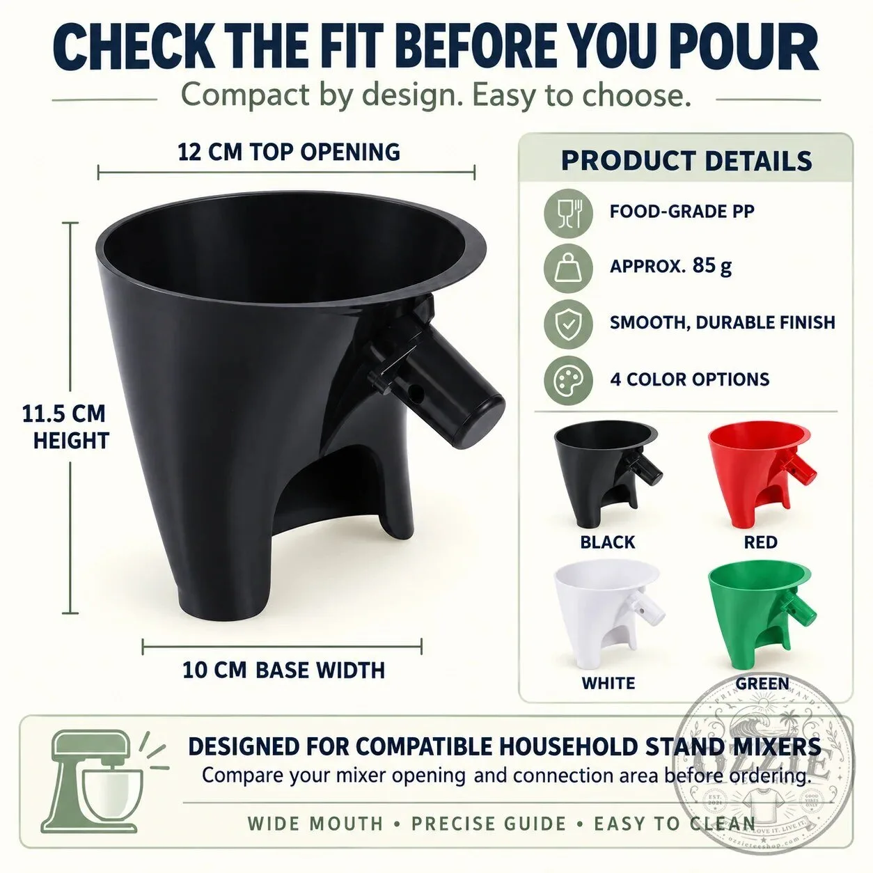 Wide Mouth Stand Mixer Flour Funnel for Mess-Free Ingredient Pouring 20 Wide Mouth Stand Mixer Flour Funnel for Mess-Free Ingredient Pouring