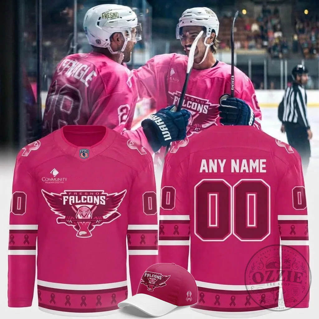 Fresno Falcons Pink The Rink Limited Edition Personalized Hockey Jersey