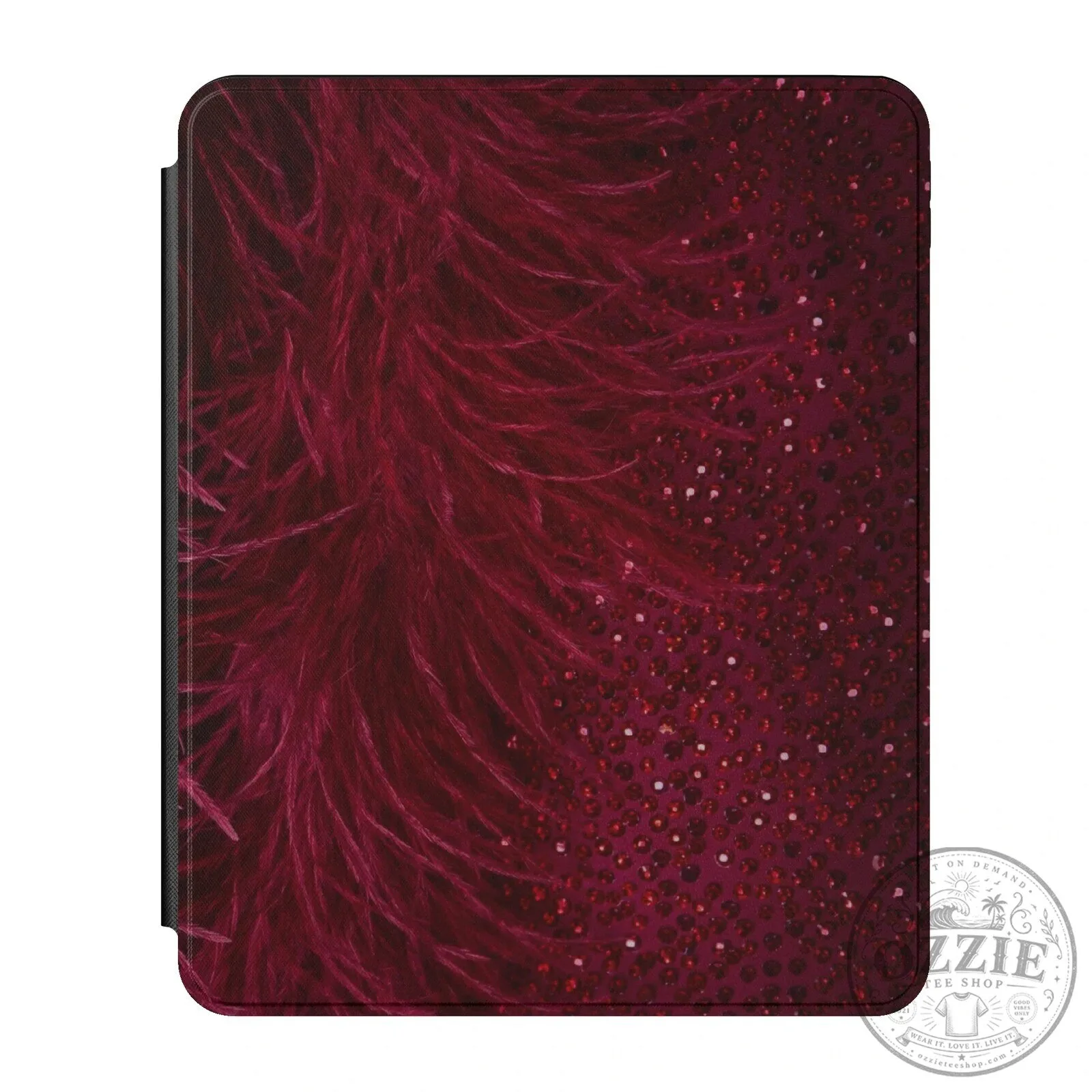 Sparkling Red Feather Pattern iPad Case, Stylish Tablet Protective Cover