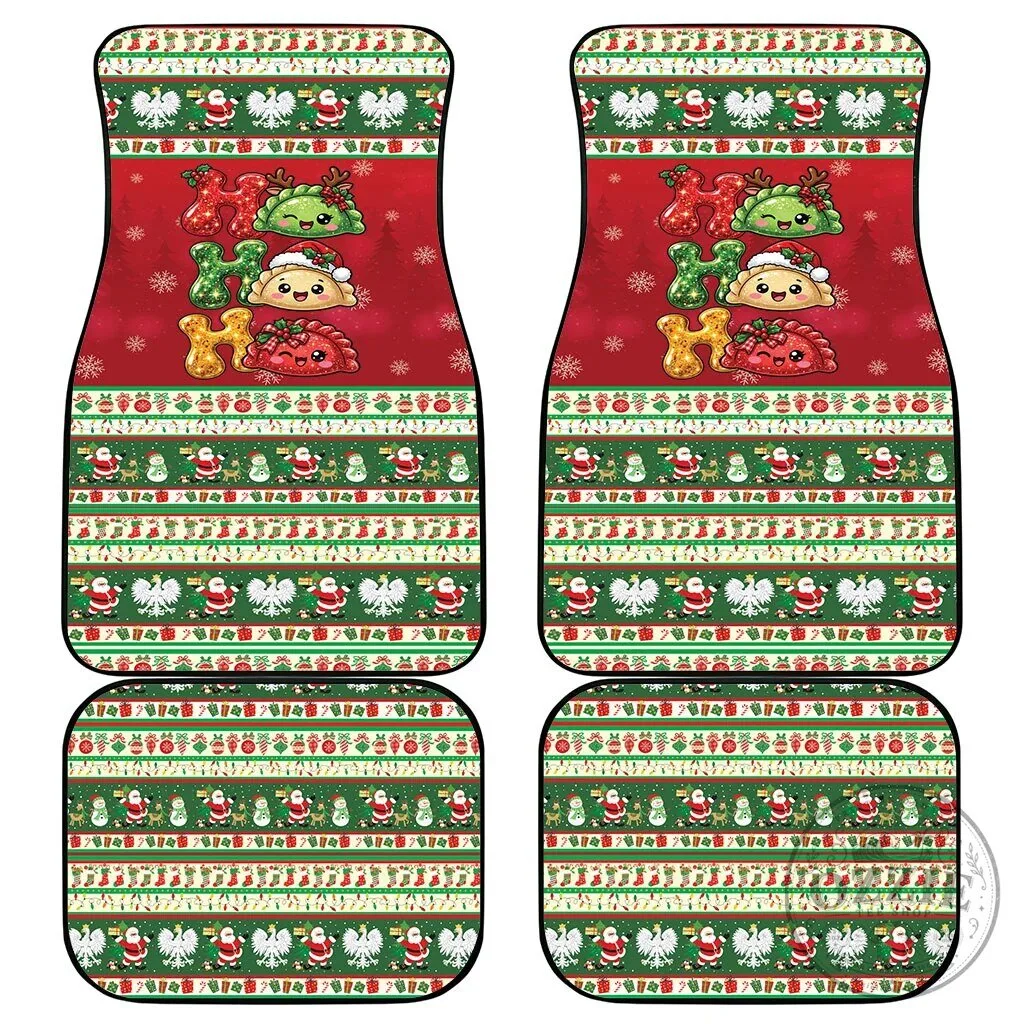 Christmas Holiday Santa Claus Reindeer Pattern Car Mats 7 Christmas Holiday Santa Claus Reindeer Pattern Car Mats