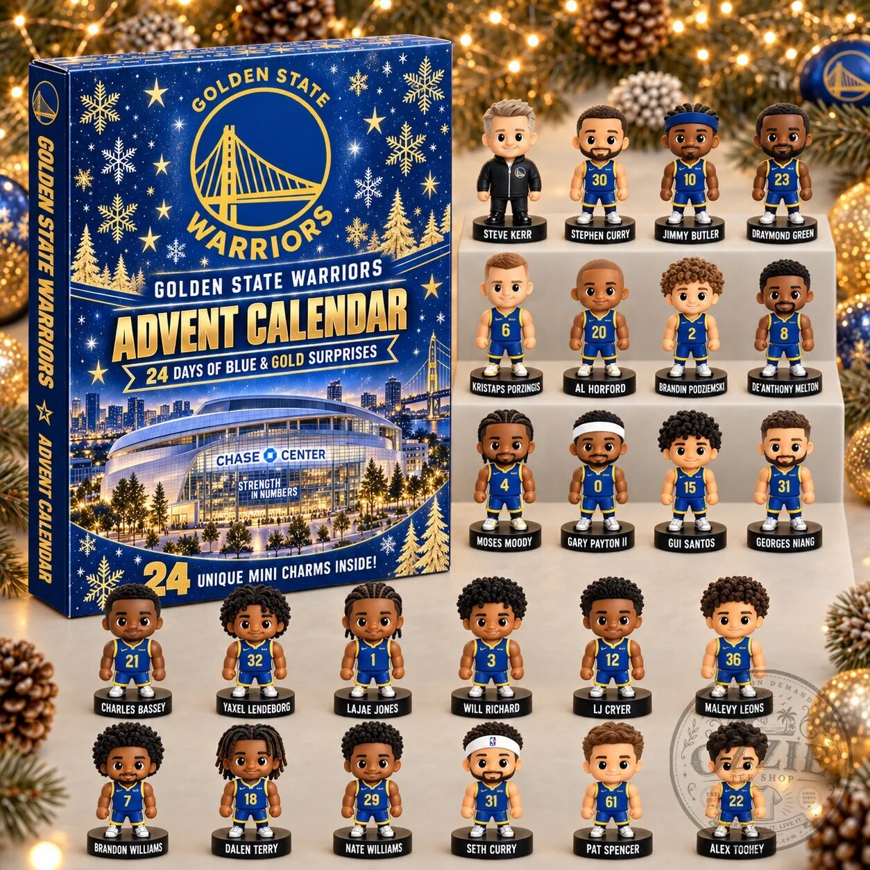 Golden State Warriors NBA Basketball Team Advent Calendar with Mini Figurines 2D