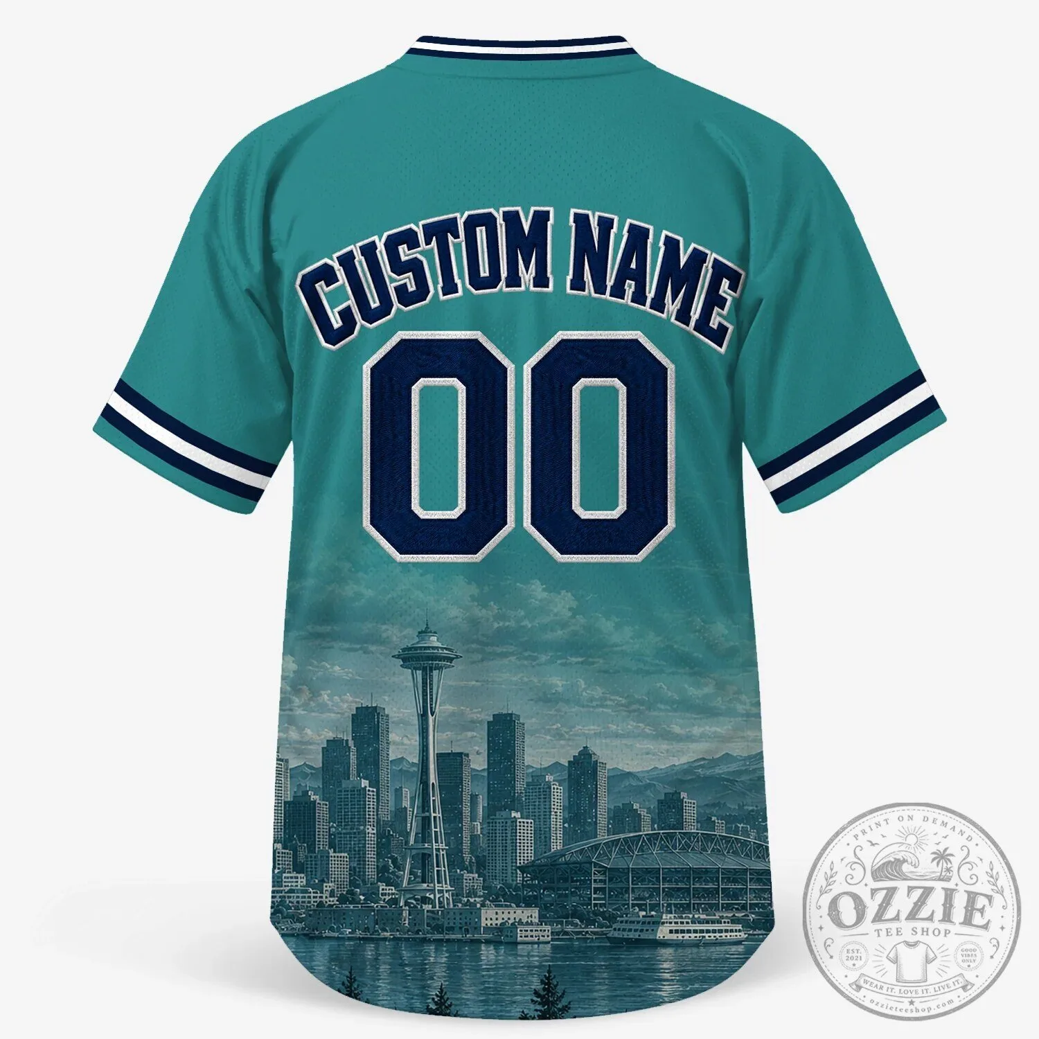 Seattle Baseball Team Fan Apparel Teal Blue Striped Baseball Jersey 13 Seattle Baseball Team Fan Apparel Teal Blue Striped Baseball Jersey