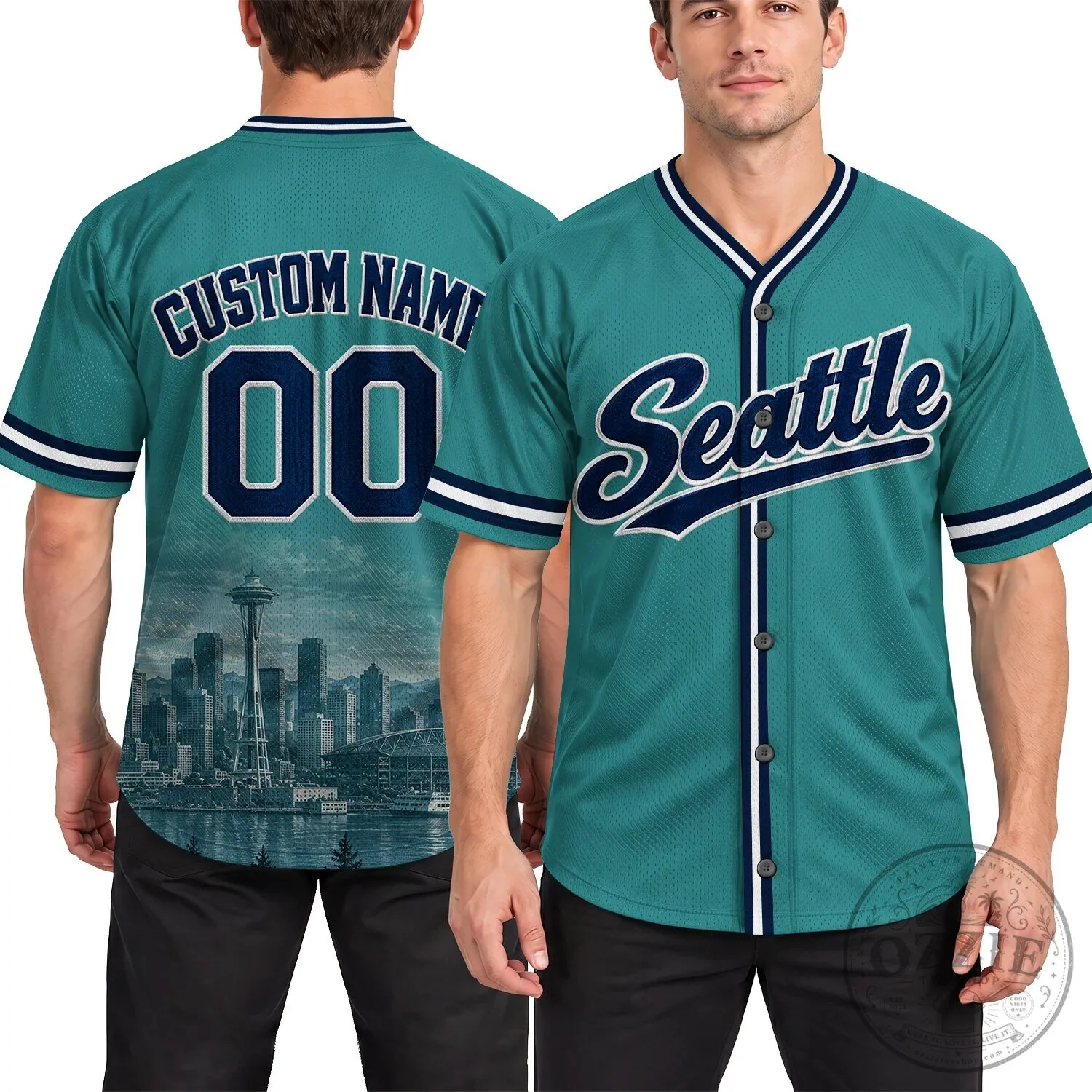 Seattle Baseball Team Fan Apparel Teal Blue Striped Baseball Jersey 14 Seattle Baseball Team Fan Apparel Teal Blue Striped Baseball Jersey