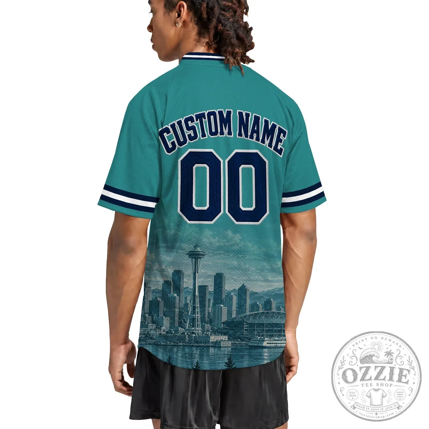 Seattle Baseball Team Fan Apparel Teal Blue Striped Baseball Jersey 16 Seattle Baseball Team Fan Apparel Teal Blue Striped Baseball Jersey
