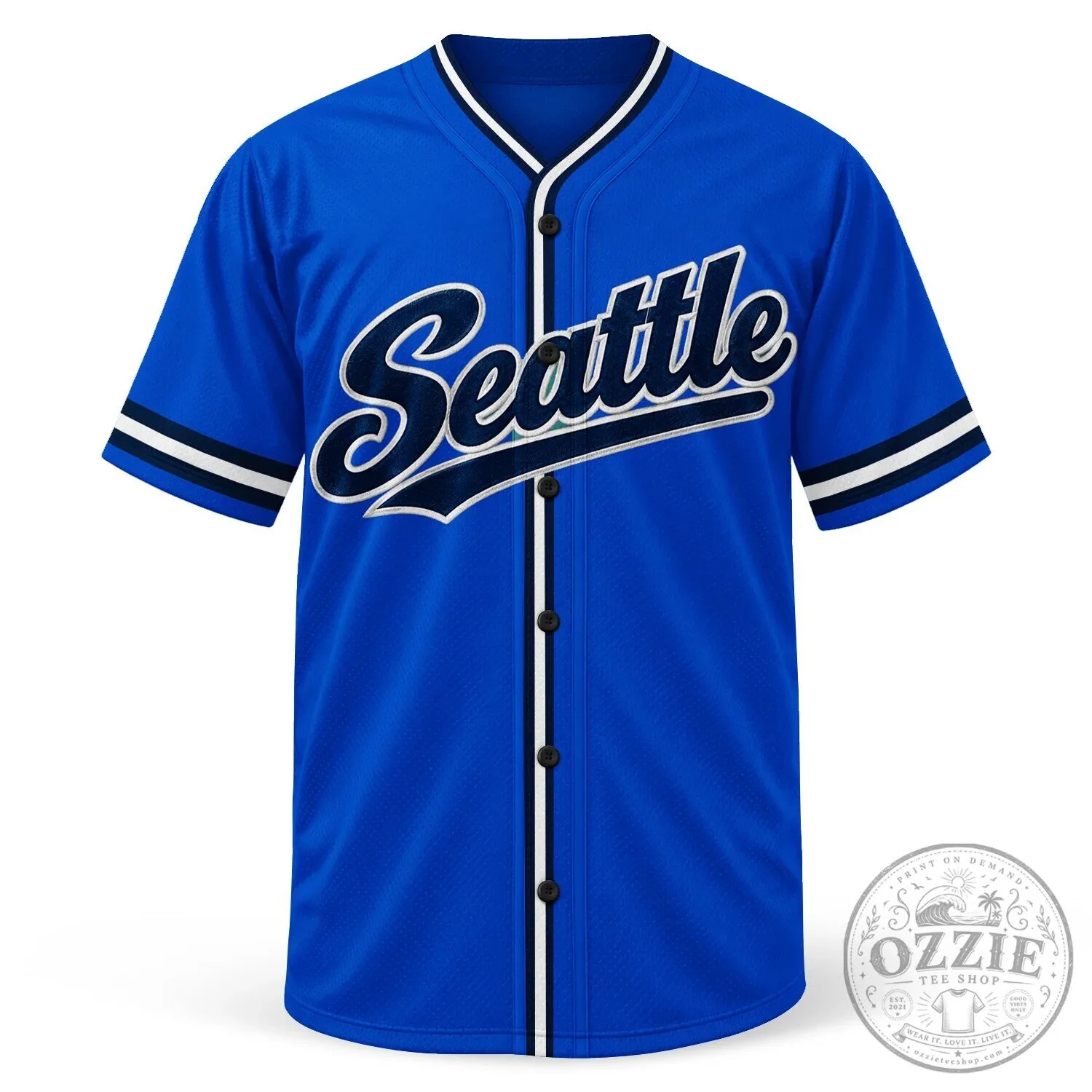 Seattle Baseball Team Fan Apparel Teal Blue Striped Baseball Jersey 17 Seattle Baseball Team Fan Apparel Teal Blue Striped Baseball Jersey