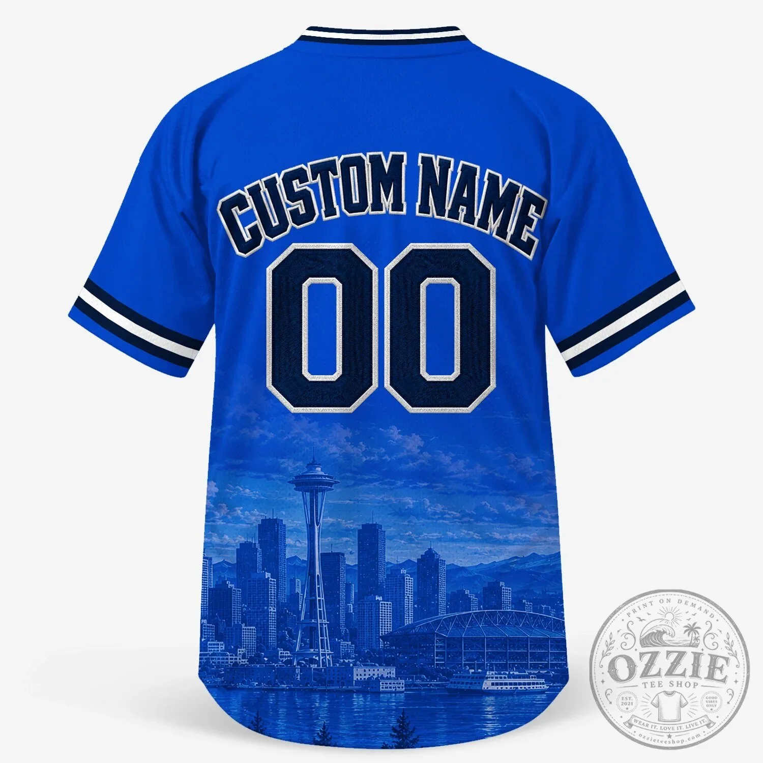 Seattle Baseball Team Fan Apparel Teal Blue Striped Baseball Jersey 18 Seattle Baseball Team Fan Apparel Teal Blue Striped Baseball Jersey