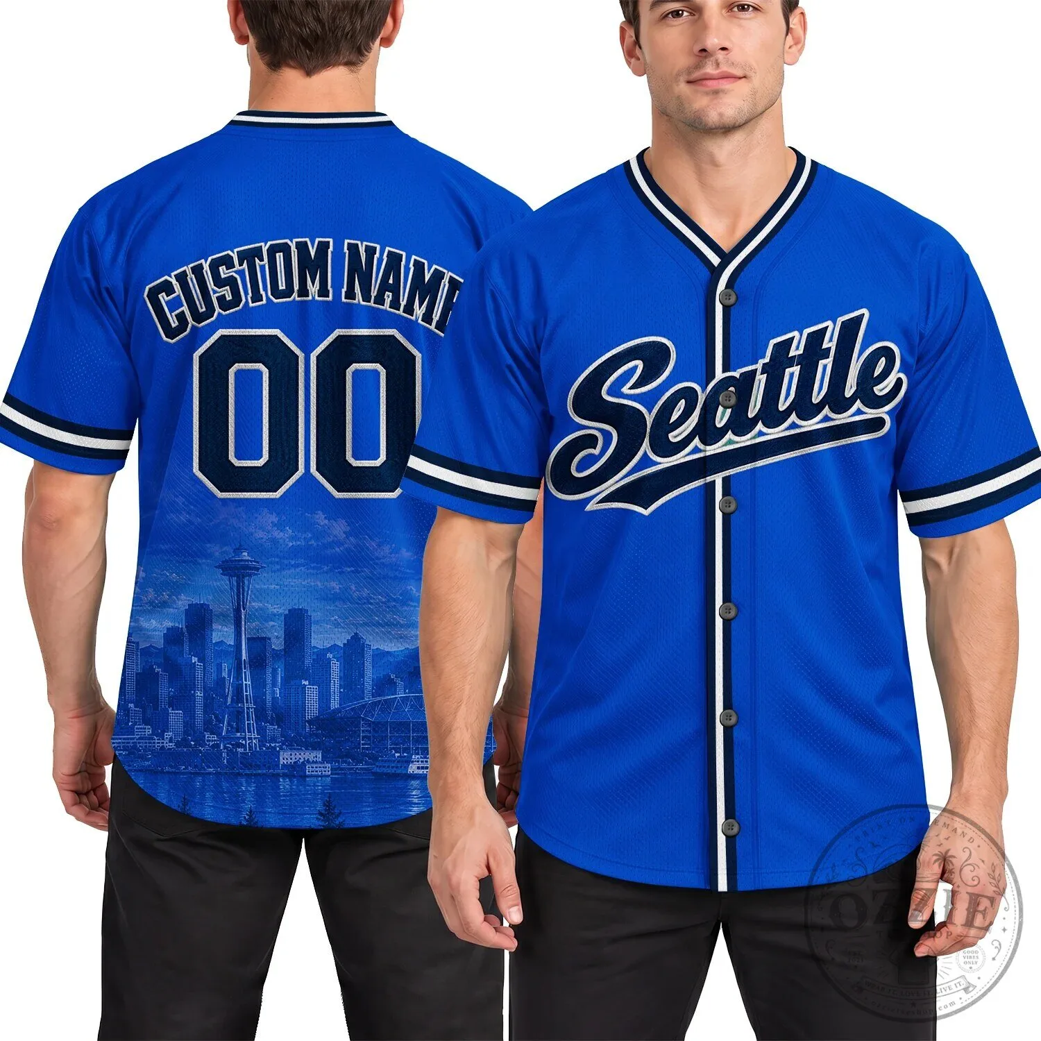 Seattle Baseball Team Fan Apparel Teal Blue Striped Baseball Jersey 19 Seattle Baseball Team Fan Apparel Teal Blue Striped Baseball Jersey