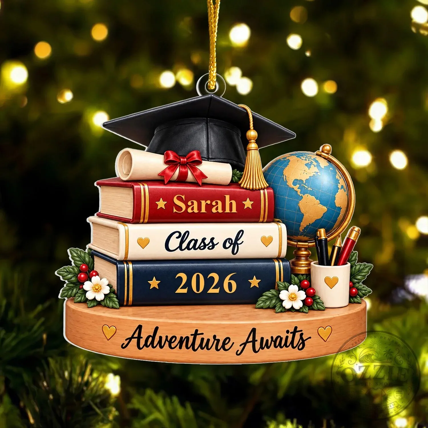Personalized Graduation Books And Cap Ornament, Custom Class of 2026 Keepsake 8 Personalized Graduation Books And Cap Ornament, Custom Class of 2026 Keepsake