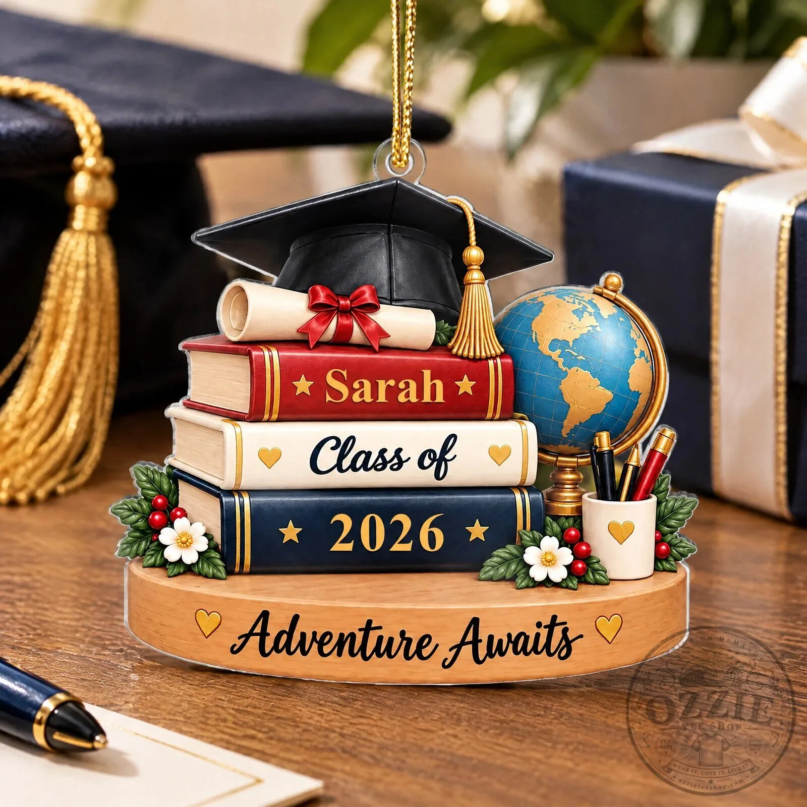 Personalized Graduation Books And Cap Ornament, Custom Class of 2026 Keepsake 11 Personalized Graduation Books And Cap Ornament, Custom Class of 2026 Keepsake